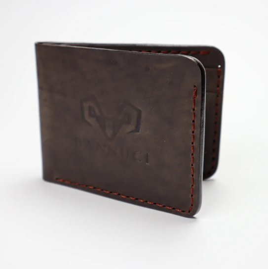 Premium Hand-Made Chestnut Brown Distressed Leather Men’s Wallet by BANNUCI