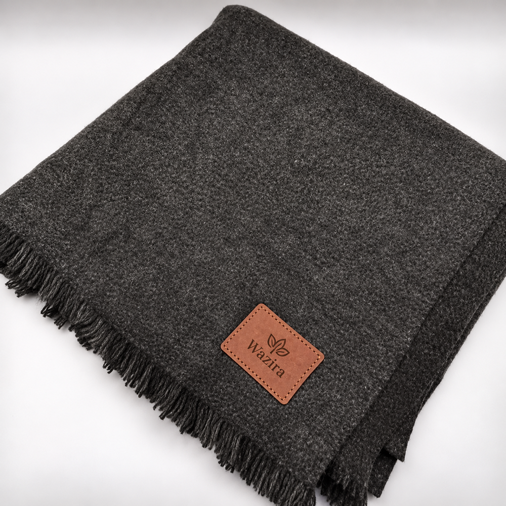Premium Quality Extremely Soft Dark Gray pure woolen Shawl