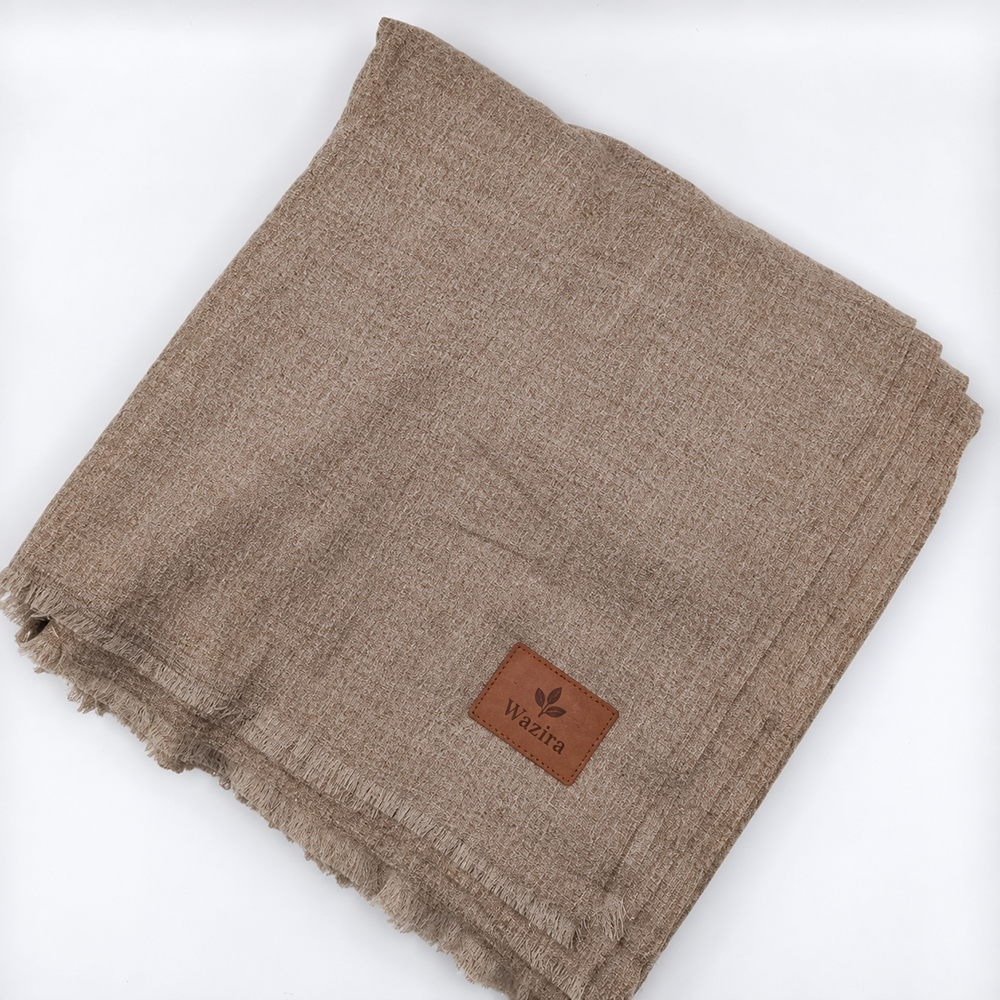 Premium Quality Plain Extremely Soft Beige pure woolen Shawl